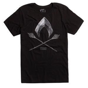 DC Comics Justice League Aquaman Trident Logo T-shirt Size L